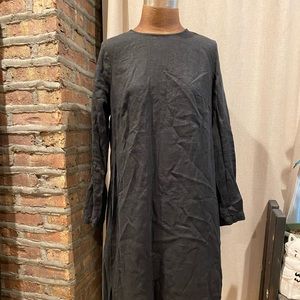 SON DE FLOR Black Long Linen Dress M